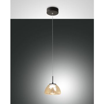 LED-Pendelleuchte Lucille Schwarz Cognac