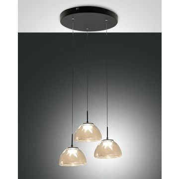 LED-Pendelleuchte Lucille Schwarz Cognac