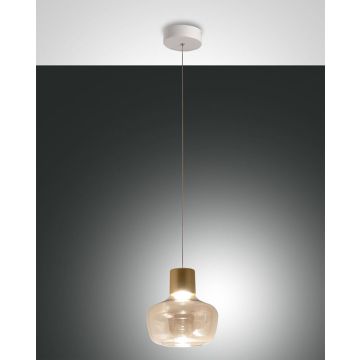 LED-Pendelleuchte Kino Weiß Cognac