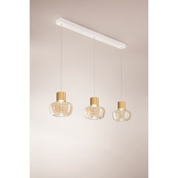 LED-Pendelleuchte Kino Weiß Cognac
