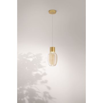 LED-Pendelleuchte Lapo Gold Cognac