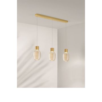 LED-Pendelleuchte Lapo Gold Cognac