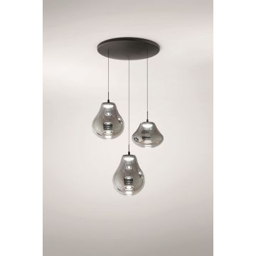 LED-Pendelleuchte Deva Schwarz Rauchglas