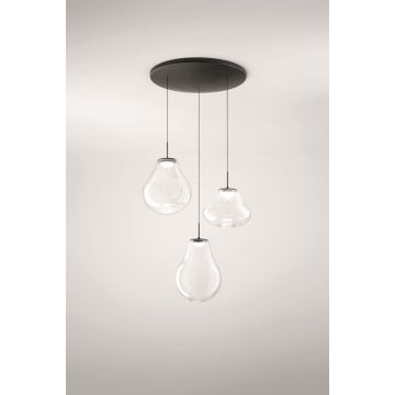 LED-Pendelleuchte Deva Schwarz transparent