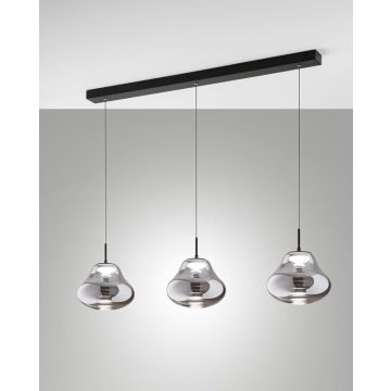 LED-Pendelleuchte Deva Schwarz Rauchglas