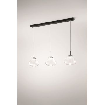 LED-Pendelleuchte Deva Schwarz transparent