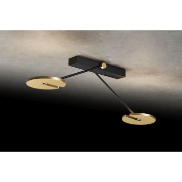 Holtkötter LED-Deckenleuchte JANUS 100cm schwarz/Messing 2182-2-59