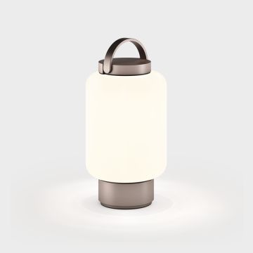 IP44.de Leuchten LED-Akku-Tischleuchte QU Bronze- Weiß 93950-BB-BO