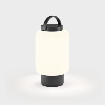 IP44.de Leuchten LED-Akku-Tischleuchte QU Schwarz - Weiß 93950-JB-BO