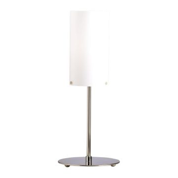 Tischleuchte Nickel matt mit Opalglas