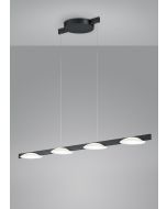 4er-LED-Pendelleuchte POLE 125cm schwarz