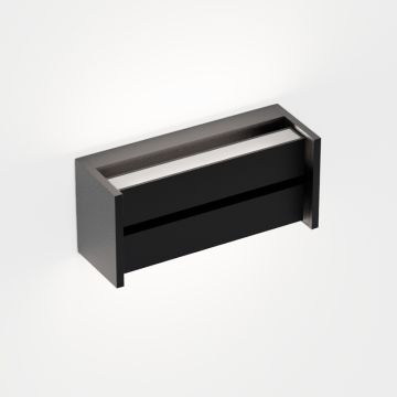 IP44.de LED-Wand-/Deckenaußenleuchte SLAT 16W schwarz 91130-BL