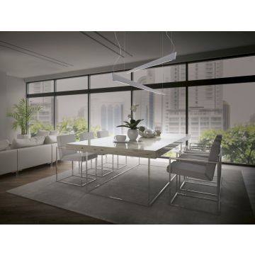 Cattaneo LED-Pendelleuchte Katana Weiß 130 cm 870/130 S-White
