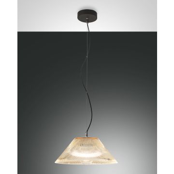 Fabas Luce Pendelleuchte SALENTO schwarz/amber 3637-40-125