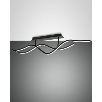 Fabas Luce LED-Deckenleuchte SINUO Schwarz 7 cm 3666-65-101