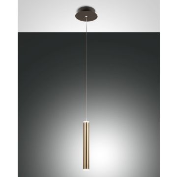 Fabas Luce LED-Pendelleuchte PRADO Schwarz/Messing satiniert 1-flammig 3685-40-209