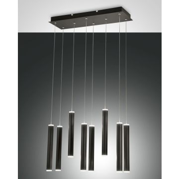 Fabas Luce LED-Pendelleuchte PRADO Schwarz 8-flammig 3685-46-101