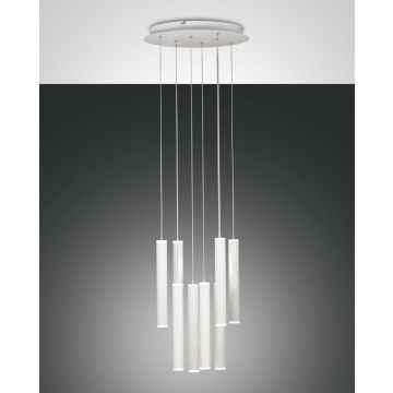 Fabas Luce LED-Pendelleuchte PRADO Weiß 7-flammig rund 3685-47-102