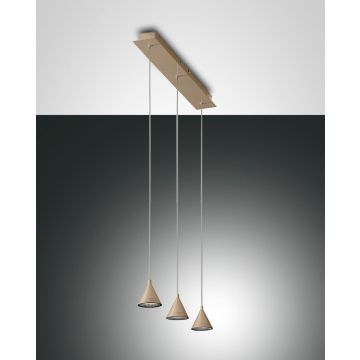 Fabas Luce 3er-LED-Pendelleuchte DELTA 65cm gold 3443-47-225