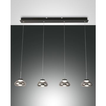Fabas Luce 4er-LED-Pendelleuchte ARABELLA grau 3547-48-126