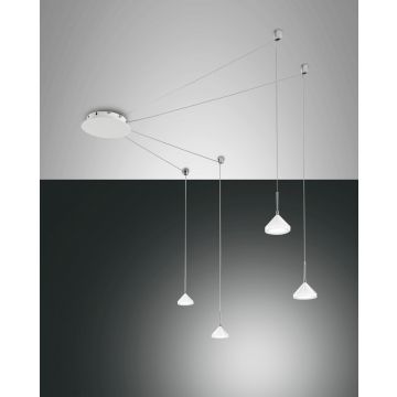 Fabas Luce 4er-LED-Pendelleuchte ISABELLA weiß 3410-49-102