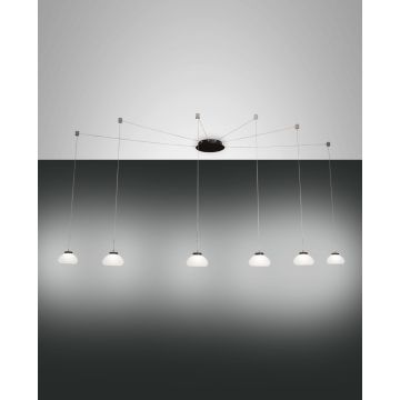 Fabas Luce 6er-LED-Pendelleuchte ARABELLA weiß 3547-46-102
