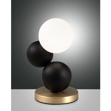 LED-Tischleuchte Micky Gold schwarz und weiß