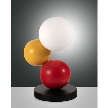 LED-Tischleuchte Micky Schwarz rot, gelb und weiß