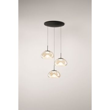 LED-Pendelleuchte Brena Schwarz Cognac 