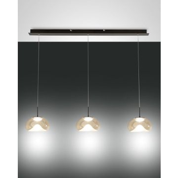 LED-Pendelleuchte Brena Schwarz Cognac 