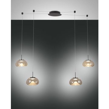 LED-Pendelleuchte Brena Schwarz Cognac 