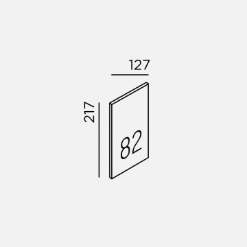 IP44.de Leuchten GIC COVER NUMBER Edelstahl gebürstet (ohne Leuchte und mit Hausnummer) 93250-CS-NO-BR