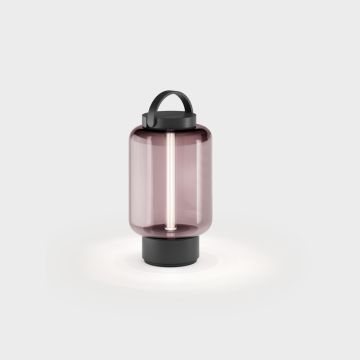 IP44.de Leuchten LED-Akku-Tischleuchte QU Schwarz - Rose 93950-JB-JA