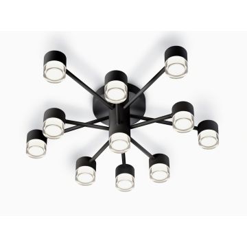 Helestra LED-11-flammigDeckenleuchte KALA Schwarz matt 5-5010.22