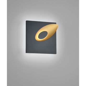 Helestra LED-Wandleuchte TAIL schwarz/gold 28/2114.28