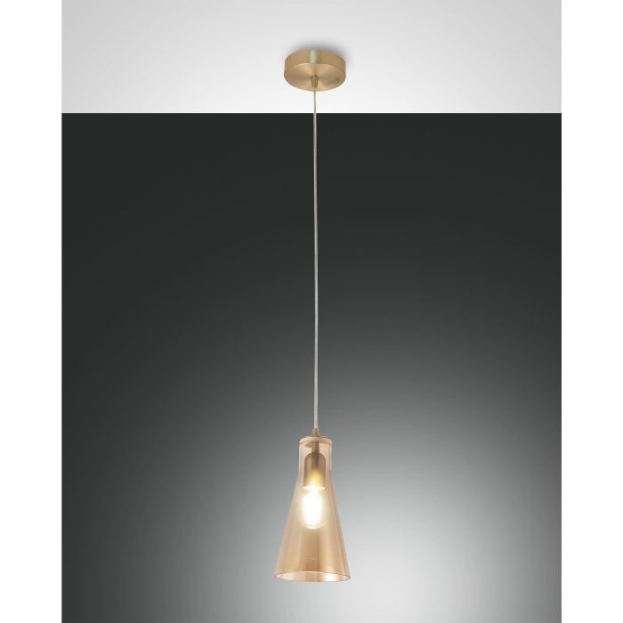 Fabas Luce Pendelleuchte DAFNE Messing/amber 3596-40-125 Fabas Luce Pendelleuchte DAFNE Messing/amber 3596-40-125