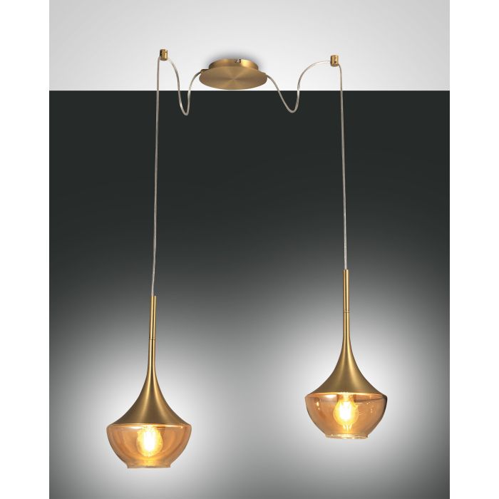 Fabas Luce 2er-Pendelleuchte APOLLO Messing 3623-42-119 Fabas Luce 2er-Pendelleuchte APOLLO Messing 3623-42-119