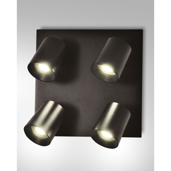Fabas Luce 4er-Deckenspot MODO Schwarz 24 cm 3451-84-101 Fabas Luce 4er-Deckenspot MODO Schwarz 24 cm 3451-84-101