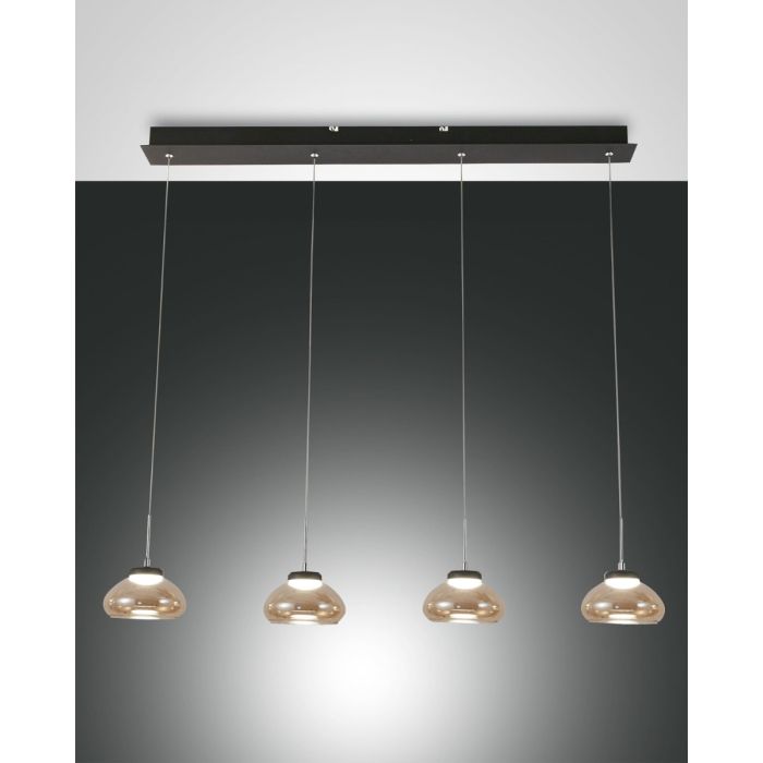 Fabas Luce 4er-LED-Pendelleuchte ARABELLA amber 3547-48-125 Fabas Luce 4er-LED-Pendelleuchte ARABELLA amber 3547-48-125