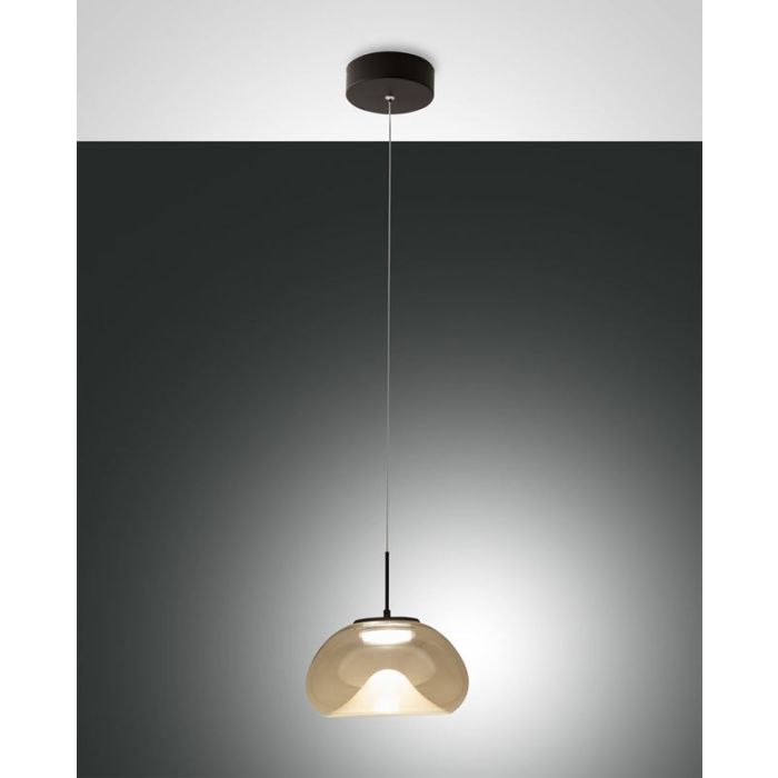 LED-Pendelleuchte Brena Schwarz Cognac LED-Pendelleuchte Brena Schwarz Cognac