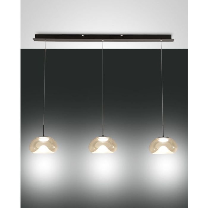 LED-Pendelleuchte Brena Schwarz Cognac LED-Pendelleuchte Brena Schwarz Cognac