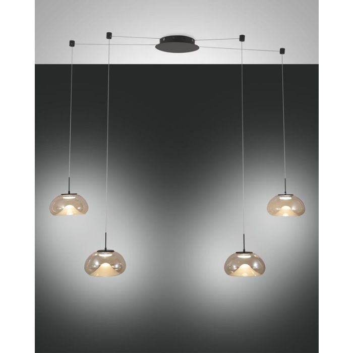 LED-Pendelleuchte Brena Schwarz Cognac 