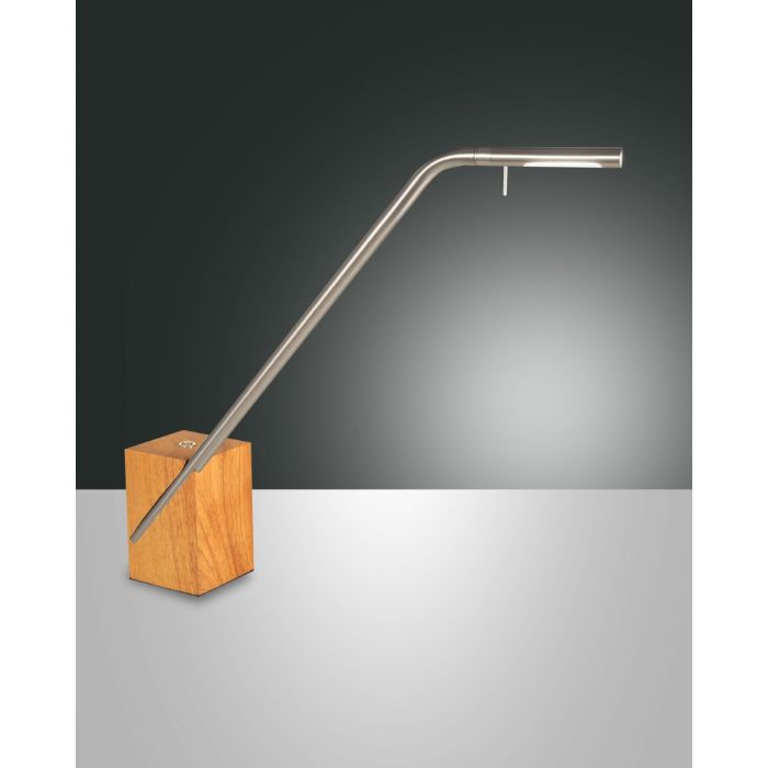 Fabas Luce LED-Tischleuchte VIKTOR Holz Nickel 3385-30-178 Fabas Luce LED-Tischleuchte VIKTOR Holz Nickel 3385-30-178