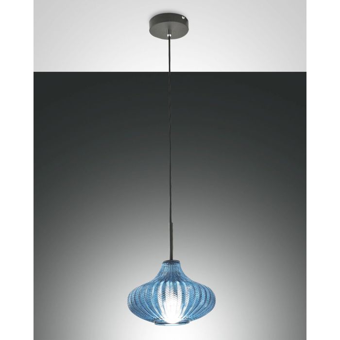 Fabas Luce Pendelleuchte BUDELLI Azurblau 3723-40-244 Fabas Luce Pendelleuchte BUDELLI Azurblau 3723-40-244
