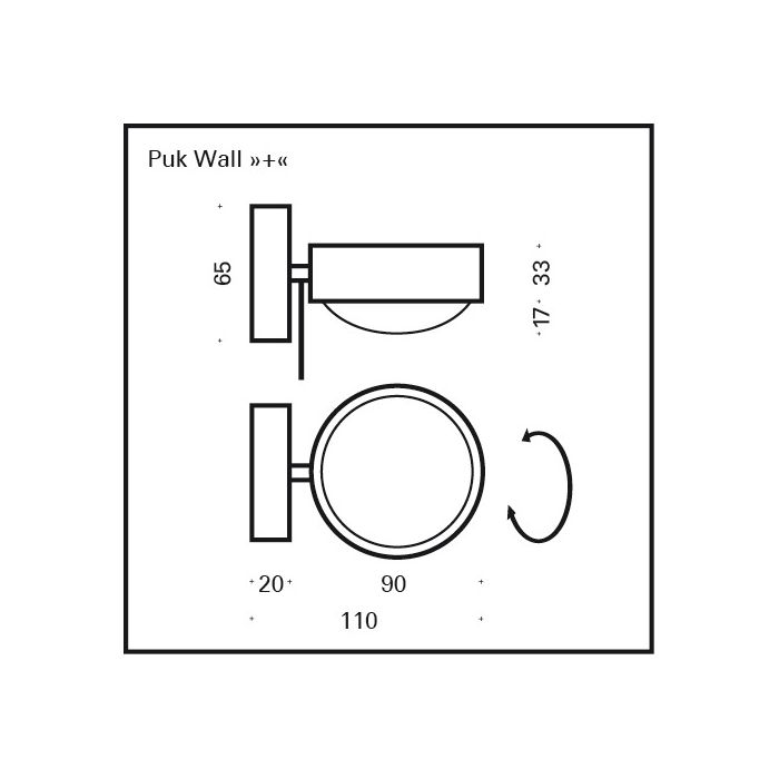 Top Light PUK WALL + LED-Wandleuchte 2-0807-LED Top Light PUK WALL + LED-Wandleuchte 2-0807-LED