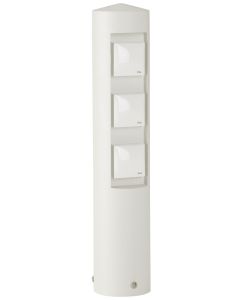 Steckdosensäule 3-fach weiß (für EU-Stecker)