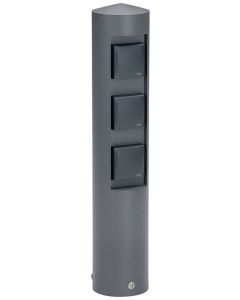 Steckdosensäule 3-fach silber (für EU-Stecker)