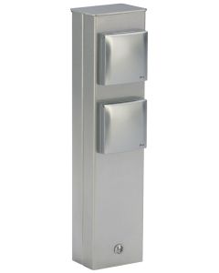 Steckdosensäule 2-fach Edelstahl (für EU-Stecker)