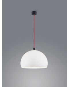 Pendelleuchte DORO Schwarz matt/rot weiß 40 cm