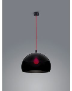 Pendelleuchte DORO Schwarz matt/rot schwarz 40 cm